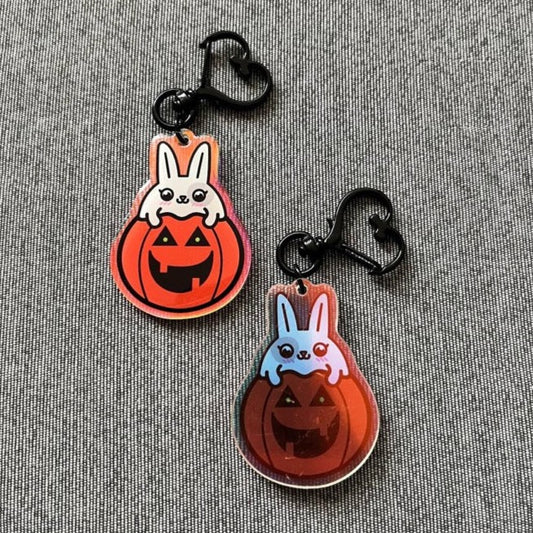 Llavero conejito calabaza halloween